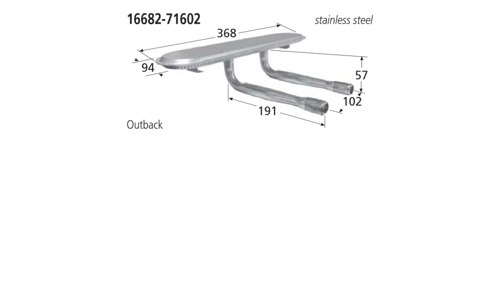 16682-71602 BBQ Burner - Outback 1 16682-71602 BBQ Burner - Outback