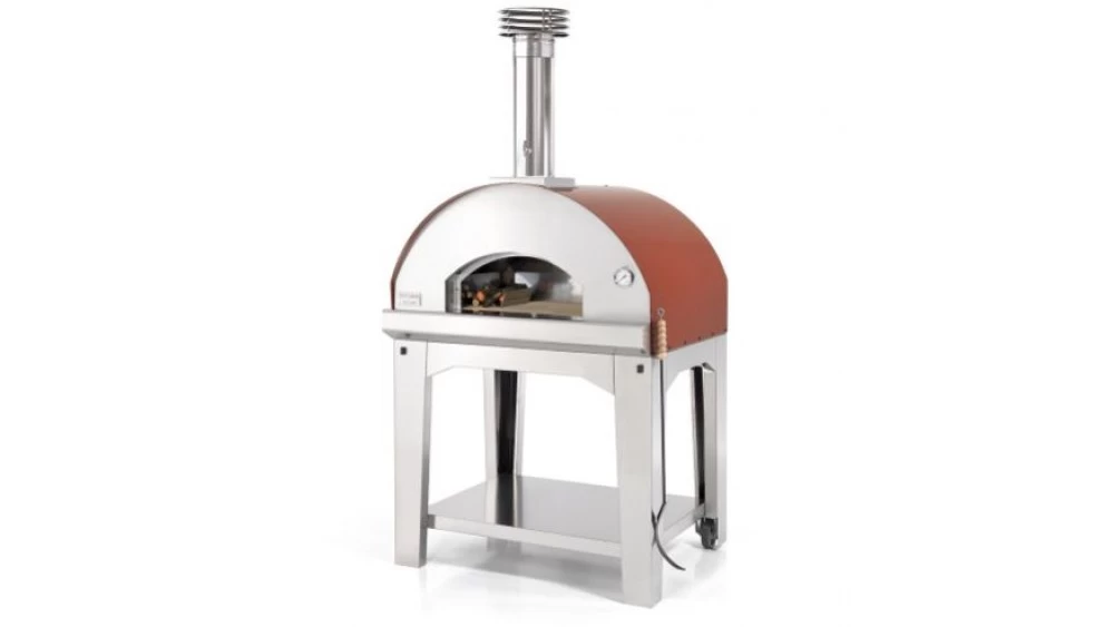 Fontana - Mangiafuoco Wood Pizza Oven With Trolley - Rosso 1 Fontana - Mangiafuoco Wood Pizza Oven With Trolley - Rosso