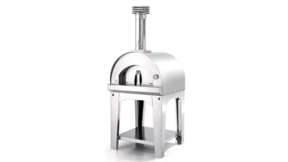 Fontana - Margherita Wood Pizza Oven With Trolley - Stainless Steel 1 Fontana - Margherita Wood Pizza Oven With Trolley - Stainless Steel