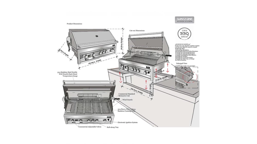 Sunstone Sun Series 5 Burner Built In Gas BBQ 3 Sunstone Sun Series 5 Burner Built In Gas BBQ - Image 3